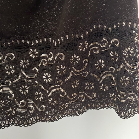 Fancy black halter top with lace bottom detailing. - Picture 3 of 5